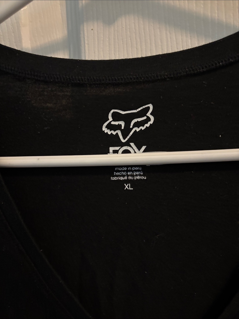 Fox Black V-Neck Logo Tee with Gray Camo Accent - Picture 2 of 2